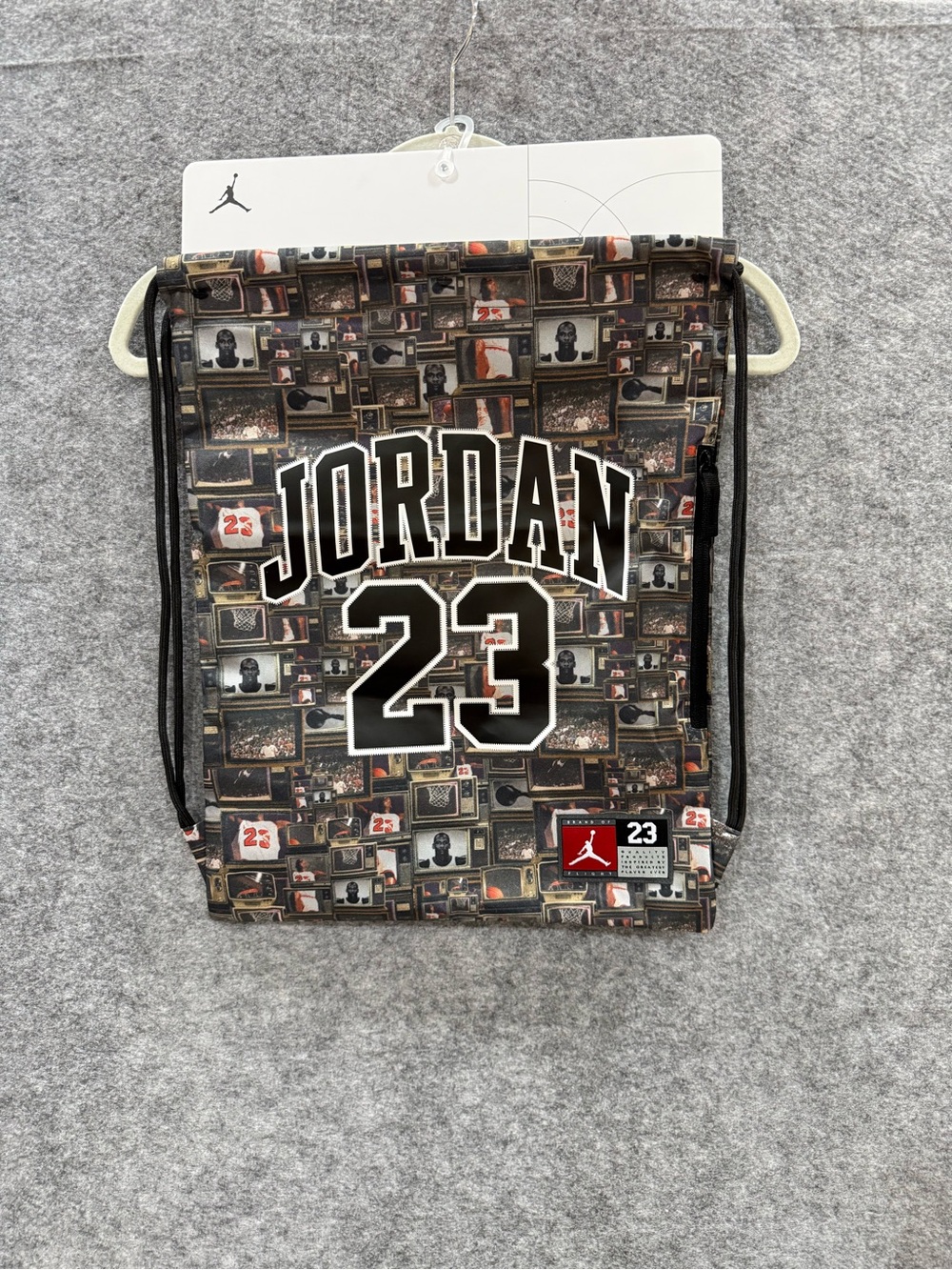 Jordan 23 Graphic Drawstring Backpack - Black Multicolor Print UNISEX BAG
